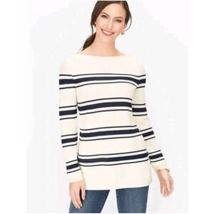 Talbots Women's XL‎ Striped Boat Neck Long Sleeve Knit Sweater Top